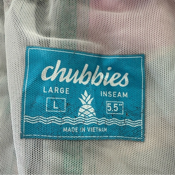 Chubbies size Large Pastel printed 5.5” Swim Shorts Trunks Mesh Lined - Picture 3 of 5